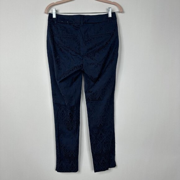 2/$30 White House Black Market Blue Damask The Slim Ankle Pants 0 #9966 - Picture 7 of 12